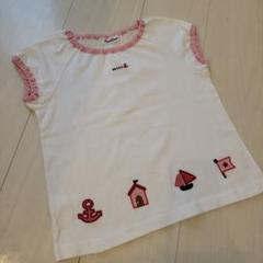 familiarファミリアコットンストレッチ刺繍カットソー120