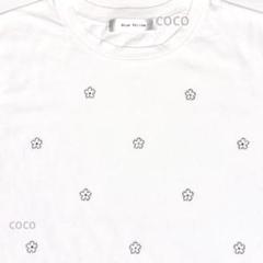花柄ラインストーン半袖Tシャツ白フラワー綿100%バレエコア ロリータ フレガリ