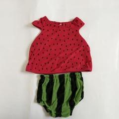 ベビー　すいかセットアップブルマ