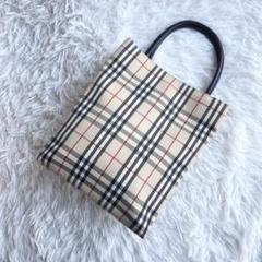 美品✨ バーバリーロンドン ノバチェック A4トート ベージュ PVC レザー BURBERRY】バーバリー トートバッグ ノバチェック PVC