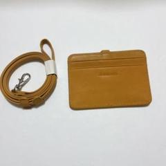 カード ネックストラップ キャメルブラウン 社員証 首から ぶら下げ