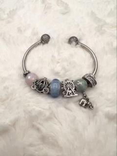 PANDORA　仔猫チャーム付きオープンバングルサイズ3 ◇PANDORA◇ パンドラ SV925 オープンバングルチャーム付き