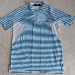 ★le coq sportif★メンズ ポロシャツ 青と白のストライプ　L