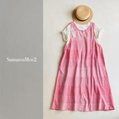 Samansa Mos2 リネン コットン 前後2WAY ノースリーブワンピース