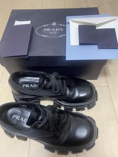 【定価1.5万円】ZARA メンズ ブーツ 厚底 PRADA モノリス風 Prada モノリス アンクルブーツ | ブラック | FARFETCH JP