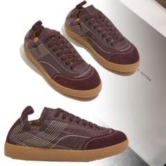 送料関税込【Dries Van Noten】スエードトリムレザースニーカー 洗練の足元【DRIES VAN NOTEN】レザートリム スエードスニーカー