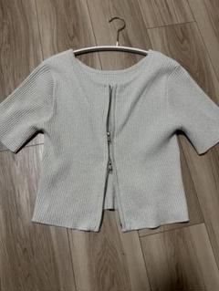 Wzip ハーフスリーブラメリブニット OFF WHITE