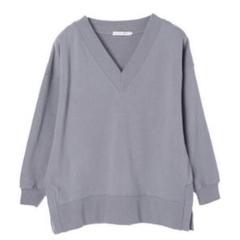 AMERICAN HOLIC Vネックドロップショルダー裏毛プルオーバー