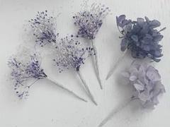 かすみ草 紫陽花 髪飾り ヘアパーツ お祭り 浴衣 ウエディング