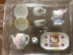 【1995年】HELLO KITTY★ミニチュア陶器 ティータイム６点 ★中古品 新品 未使用】レトロ 希少 ハローキティ ミニチュアティーセット