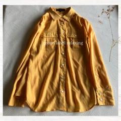 green label relaxing 長袖 シアーシャツ イエロー L