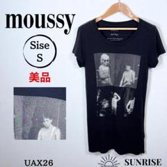 ★美品★ moussy マウジー 半袖 Tシャツ 黒 プリントデザイン Sサイズ