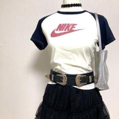 Nike ストライプ ボーダーニット　00s' 平成ギャル　フェアリーグランジ ボーダー ニットセーター ピンク 黒 y2k グランジ ギャル 平成