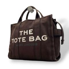 マークジェイコブス　トートバッグ　茶　ザ　トート　バッグ　ロゴ　キャンバス　T1