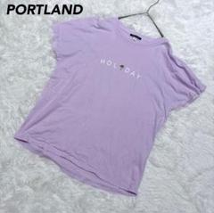 【ポートランド】ロゴプリント 半袖Tシャツ 紫 4 LL 大きめサイズ 春夏