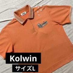 ●コルウィン●ポロシャツ Lサイズ オレンジ 猫 肉球 ゴルフ ワイド