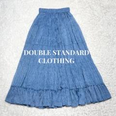 美品 ダブルスタンダードクロージング デニムプリントシフォン