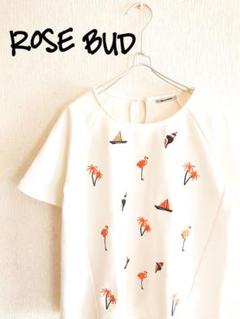 D221103 ROSE BUD 刺繍 半袖カットソー