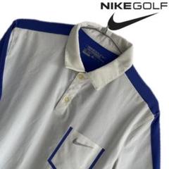 【Nike Golf】 ナイキゴルフ ポロシャツ ホワイト/ブルー　半袖　M