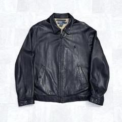 【名作】ラルフローレン 刺繍 羊革 襟付き レザージャケット ブラック RRL Yahoo!オークション -「(rrl ダブルアールエル) レザー