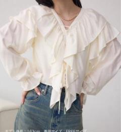 AZUL by moussy 楊柳シフォンプリントスキッパーブラウス