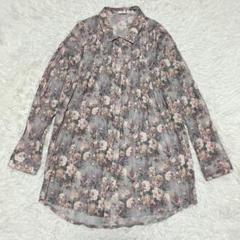 sugar rose シャツ　ブラウス　長袖　花柄　レトロ　昭和