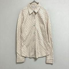 OLDIES チェック柄 長袖 シャツ 【M】 アイボリー コットン レディース