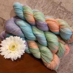 メリノウール 3カセ 編み物 パステルカラー ハンドメイド