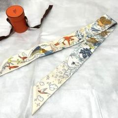 【未使用級】HERMES エルメス ツイリー リボンスカーフ イエロー HERMES - HERMES(エルメス) スカーフ美品 ツイリー イエロー