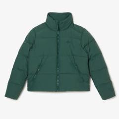 F398 美品 S 36 ラコステ ロング丈 カーキ ダウンJKT レディース LACOSTE / ラコステ （レディース） アウター | ファッション
