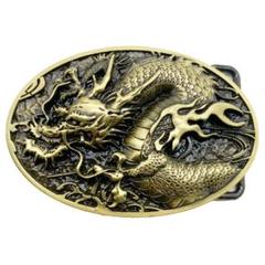 ベルトバックル のみ メンズ レディース カジュアル 龍 ドラゴン 金 ゴールド