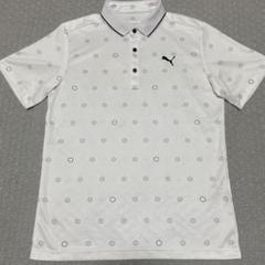 美品 PUMA GOLF プーマゴルフ 半袖ポロシャツ ホワイト 総柄 L