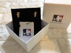 新品　MLB イヤリング　WS シカゴ ホワイトソックス　ラインストーンのサムネイル