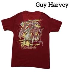 ☘️Guy Harvey バックプリントTシャツ 丸胴　サイドシームレス　赤＊QG