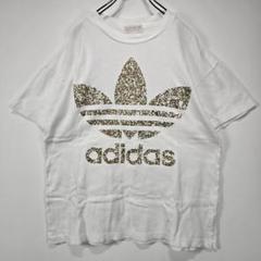 adidas　ヴィンテージ　Tシャツ　ML　デサント製　80s　オールド　古着