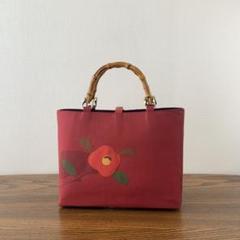 大島紬 カトレアの花 リメイク リネンコードハンドルバッグ 底赤紫紬帯地 2025年最新】#Kazahaのバッグはこちらの人気アイテム - メルカリ