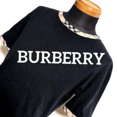 ej1 BURBERRY 黒 Tシャツ ノバチェック メンズSサイズ