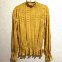 美品✨GU Sイエローフリルトップス Sサイズ 透け感 春 夏