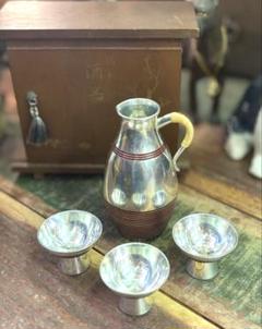 未使用【本錫  錫半】酒器セット ちろり 徳利 盃 お猪口　酒タンポ　8点 Amazon.co.jp: 本錫 錫製 徳利 錫半 酒器セット 錫 酒器 ちろり