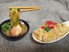 食品サンプル ラーメン　レンゲ一口チャーハン