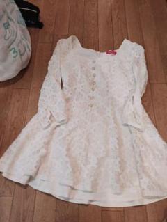PinkyGirls総レースバックリボン七分袖ミニワンピ姫ギャル系平成