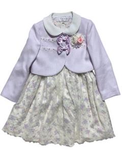 sakura120 ラベンダー花柄フォーマルドレス　子供　卒園式　入学式
