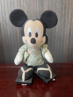 珍しい浴衣ミッキーマウス ぬいぐるみ 和服 うちわ付き 下駄履き