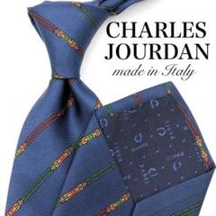 【美品】CHARLES JOURDAN ネイビー 紺 ストライプ ベルト