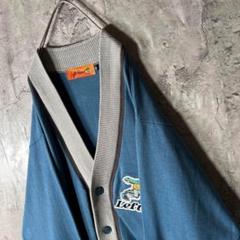 レフトアローン LeftAlone カーディガン 刺繍デカワッペン リブ M〜L