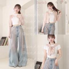 darich コンビニ支払い❌ UVカットエンブレムニットカーディガン　ピンク ダーリッチ Darich UVカットエンブレムニットカーディガン