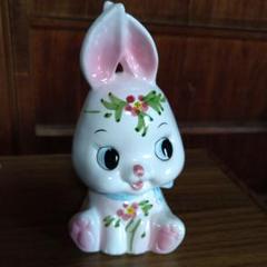 昭和レトロ うさぎの貯金箱 陶製