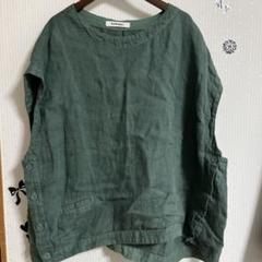 tumugu ソリトリネンビッグベスト　グリーン　ツムグ　ネストローブ tumugu ソリトリネンビッグベスト グリーン ツムグ ネストローブ