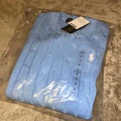 【新品】ラルフローレン 半袖 ケーブルニット ブルー M POLO RALPH LAUREN（ポロ ラルフ ローレン）の「ケーブルニット