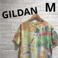 タイダイTシャツ　海外古着　ギルダン　半袖Tシャツ　柄シャツ　サイズM